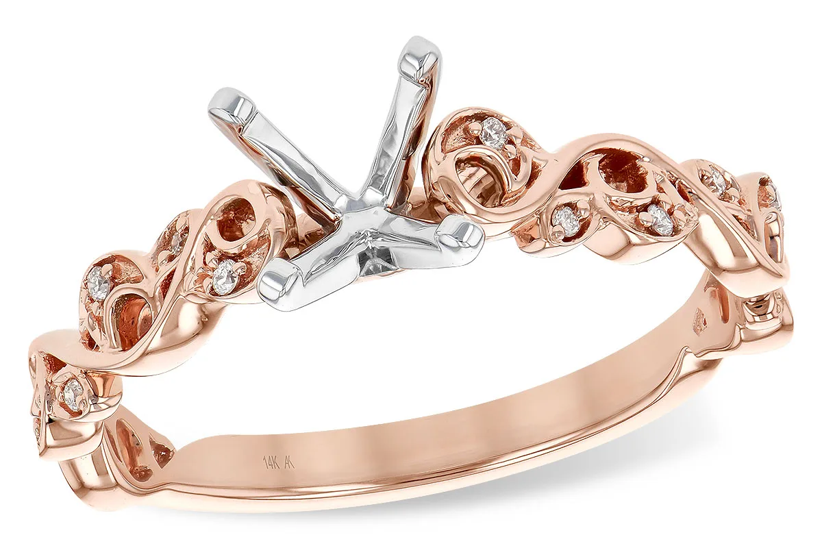 Diamond Semi-Mount Engagement Ring in rose gold