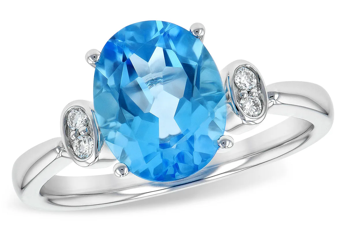 Blue Topaz Ring in white gold