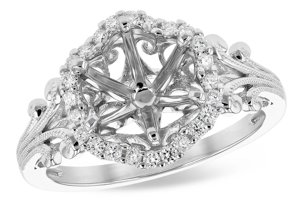 Diamond Semi-Mount Engagement Ring in white gold