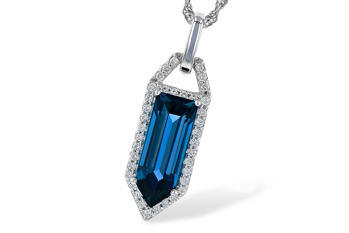 London Blue Topaz Necklace in white gold