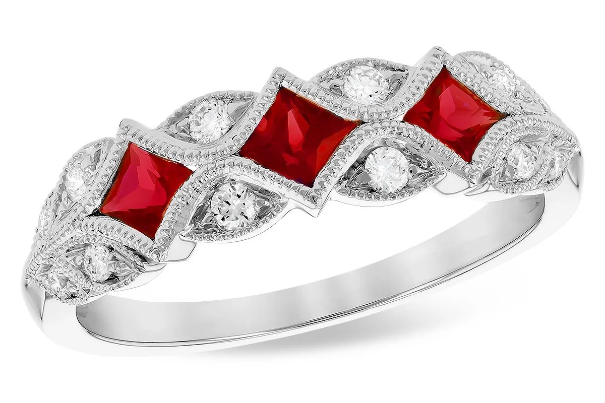 Ruby Wedding Band in white gold
