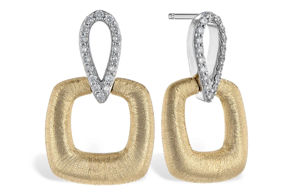 Diamond Earrings in yellow & white