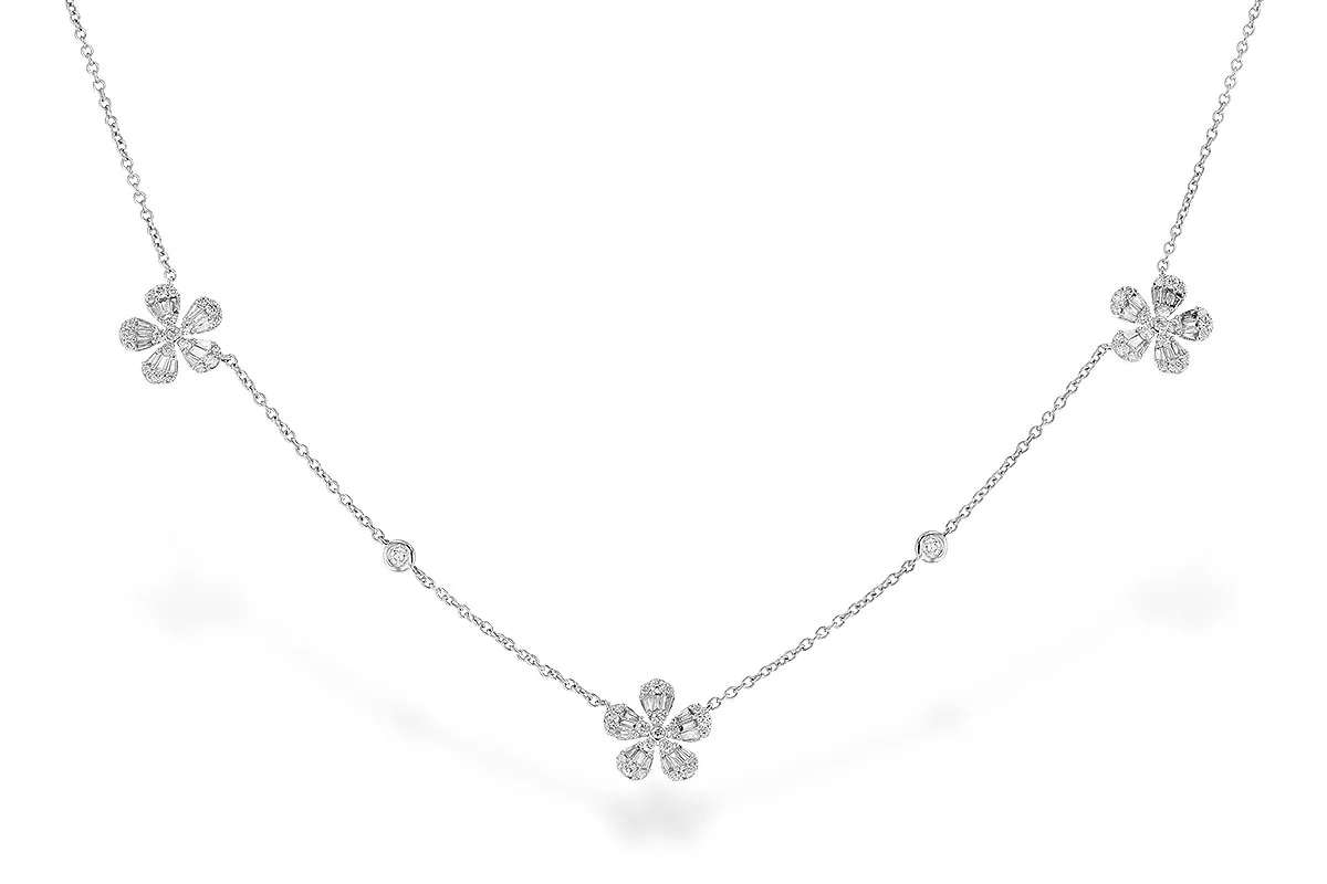Baguette Diamond Necklace in white gold
