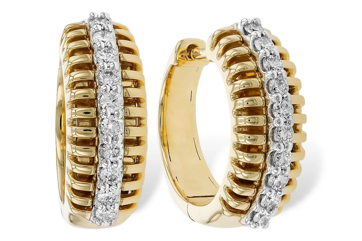 Diamond Earrings in yellow & white