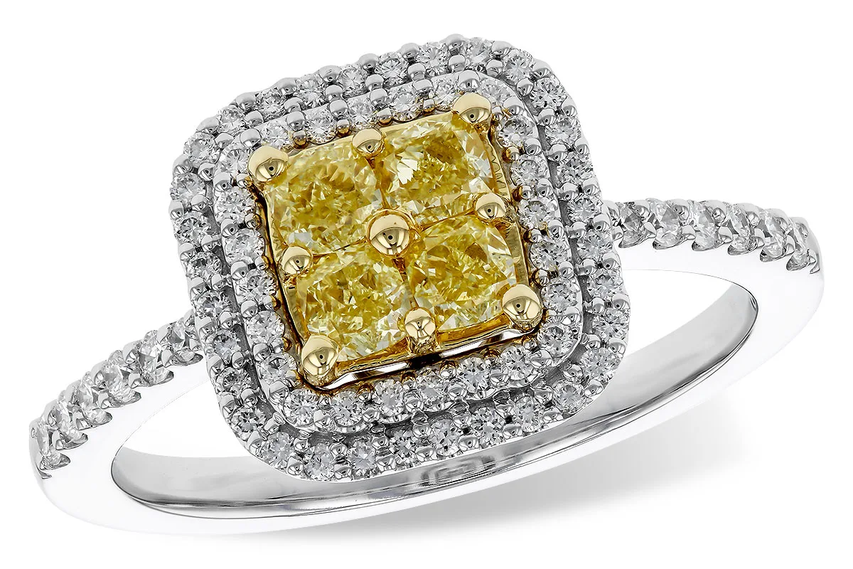 Diamond Fancy Ring in yellow & white