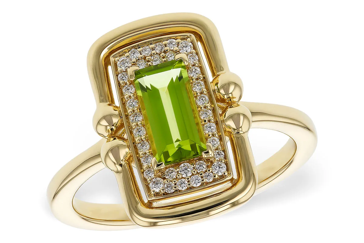 Peridot Ring in yellow gold