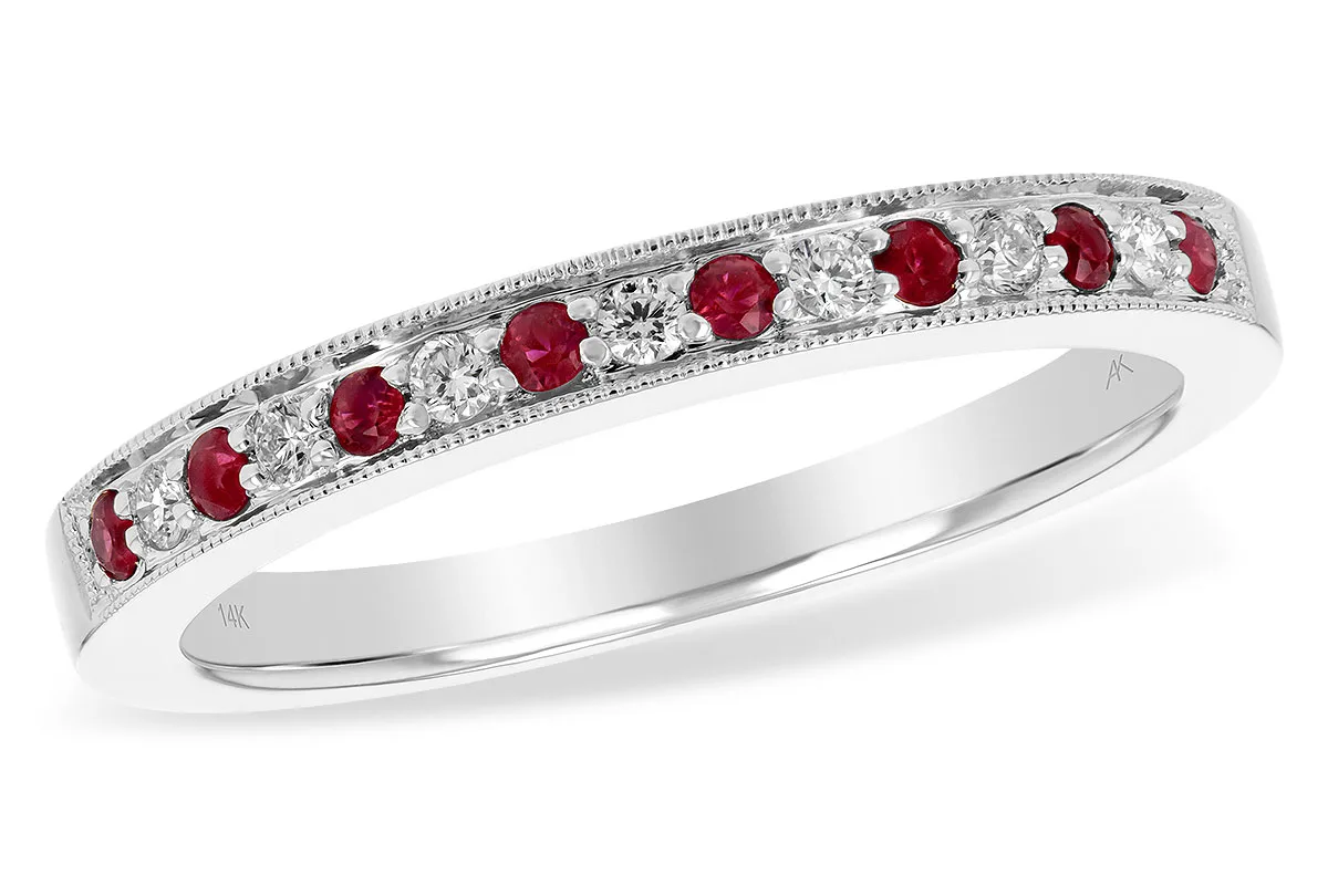 Ruby Wedding Band in white gold