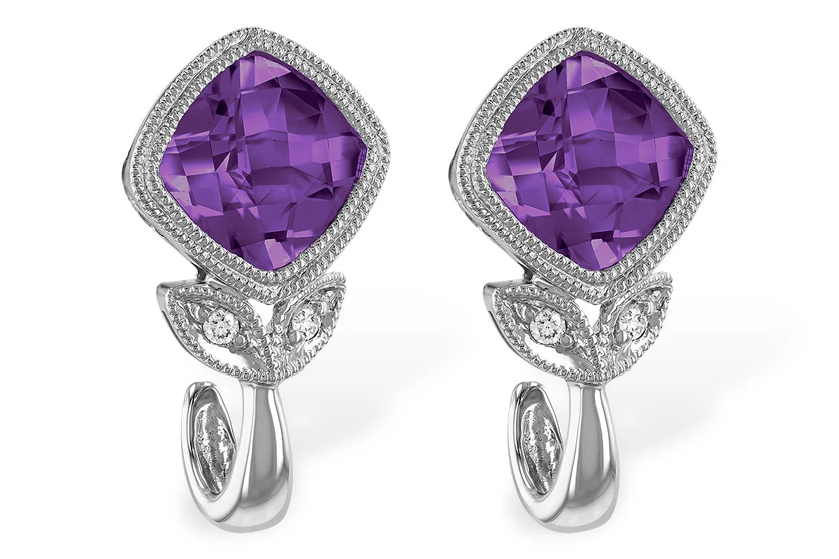 Amethyst Earrings in white gold