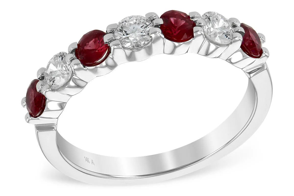 Ruby Wedding Band in white gold