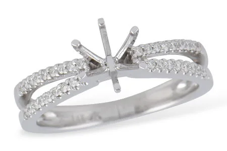 Diamond Semi-Mount Engagement Ring in white gold