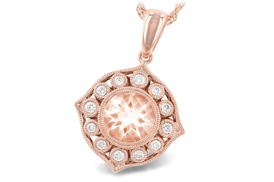 Morganite Necklace in rose gold