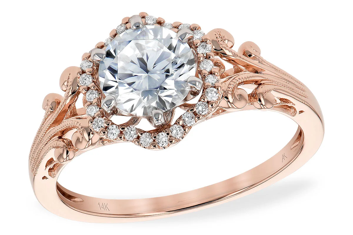 Diamond Semi-Mount Ring in rose gold
