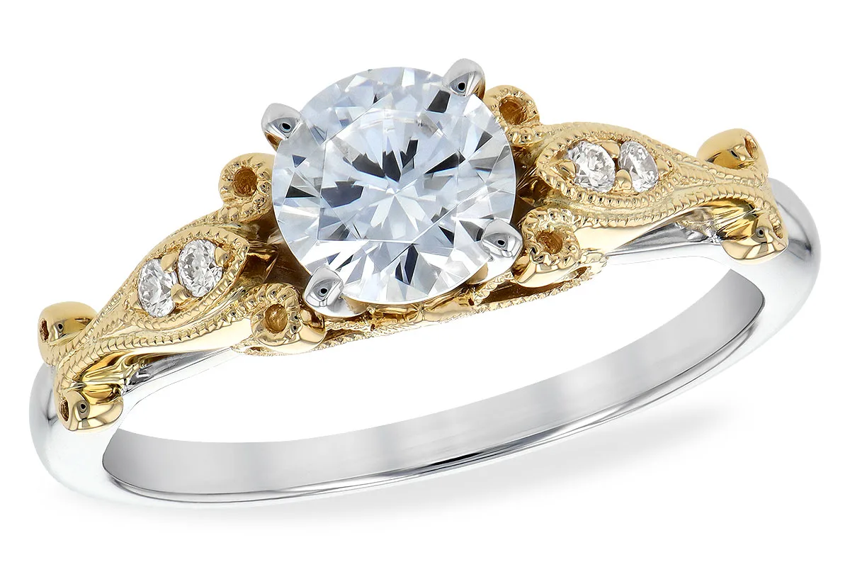 Diamond Semi-Mount Ring in two-tone (reversed)