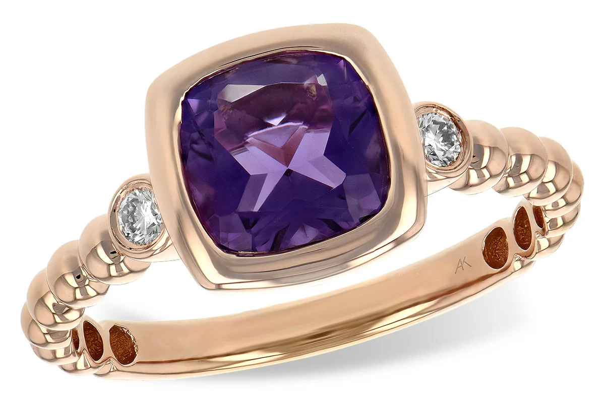 Amethyst Ring in rose gold