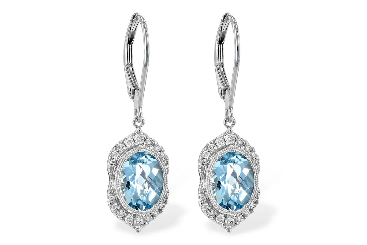 Aquamarine Earrings in white gold