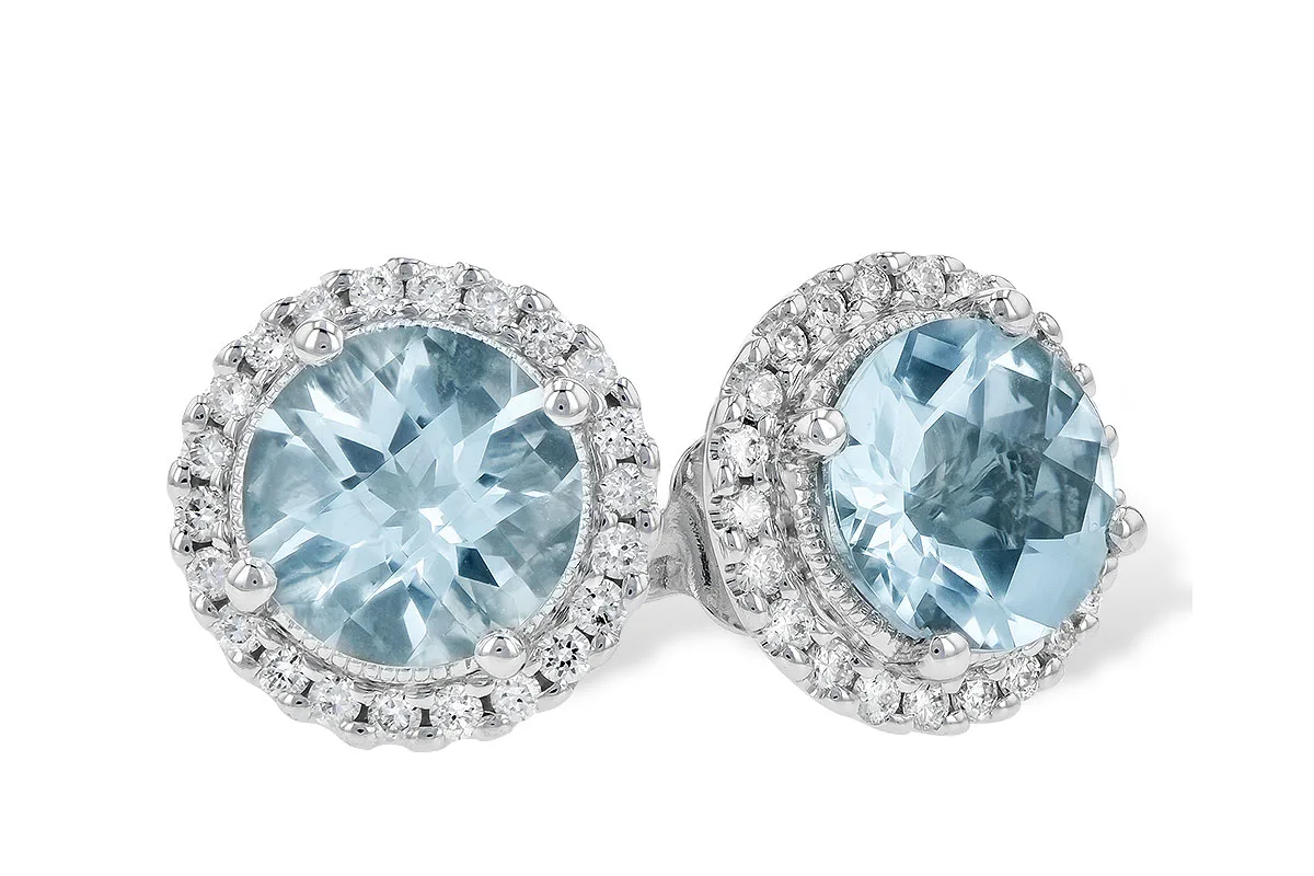 Aquamarine Earrings in white gold