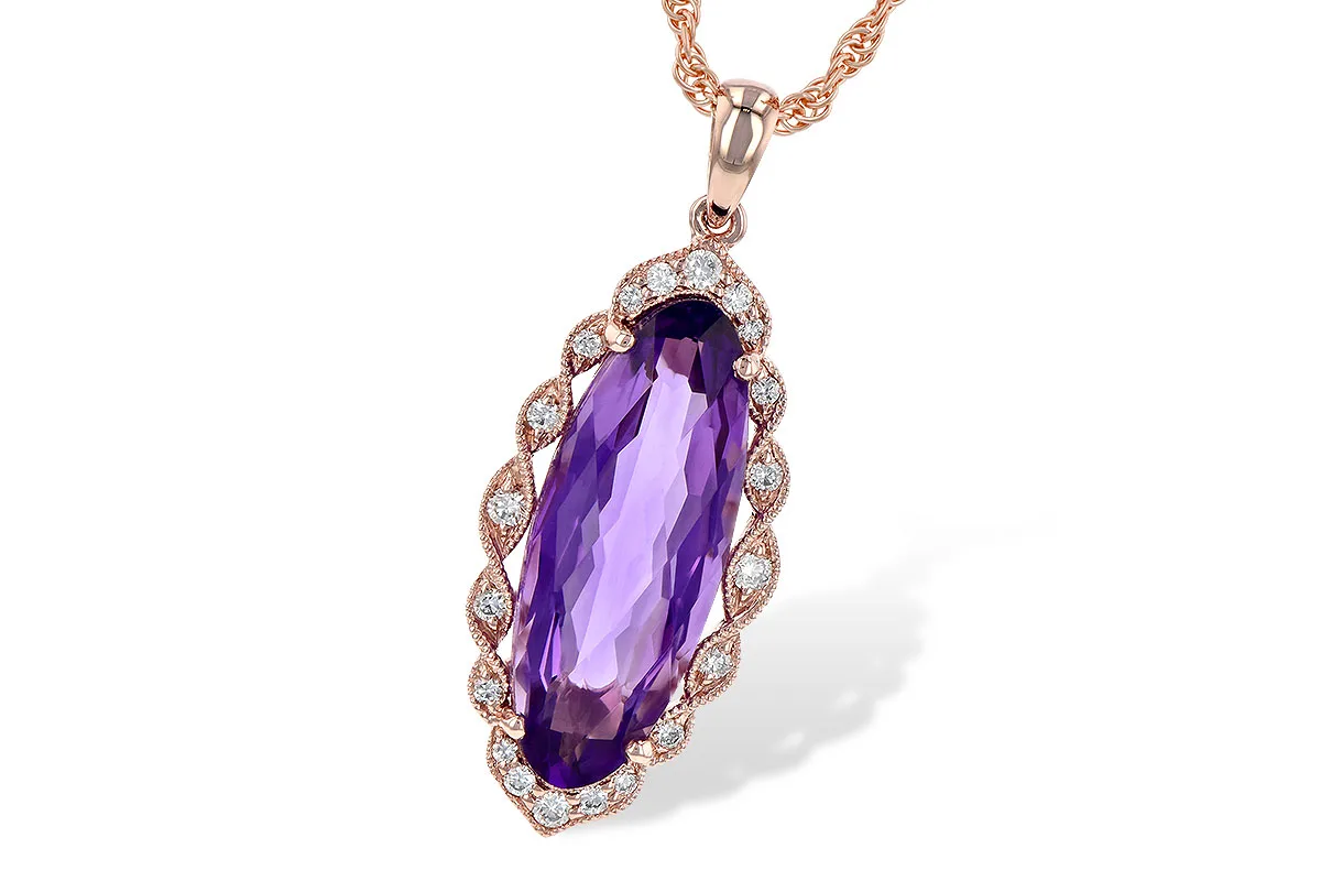 Amethyst Necklace in rose gold