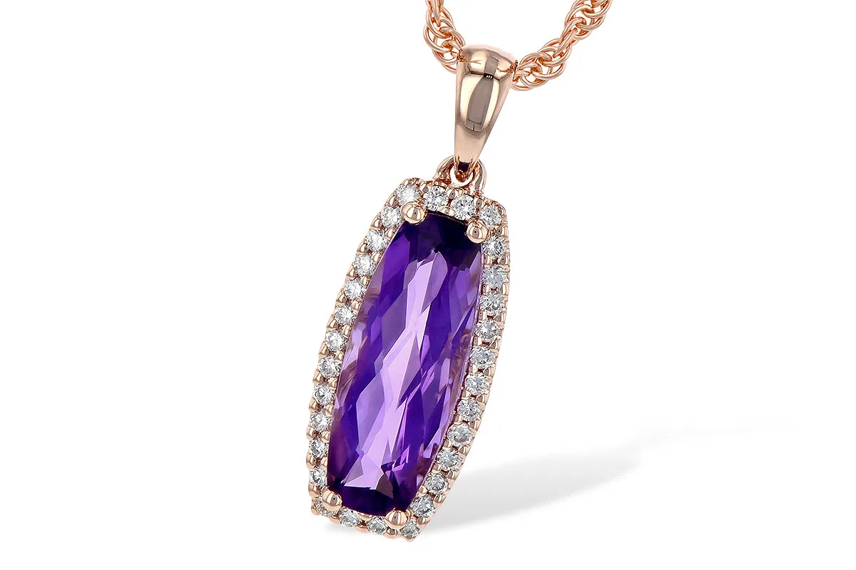 Amethyst Necklace in rose gold