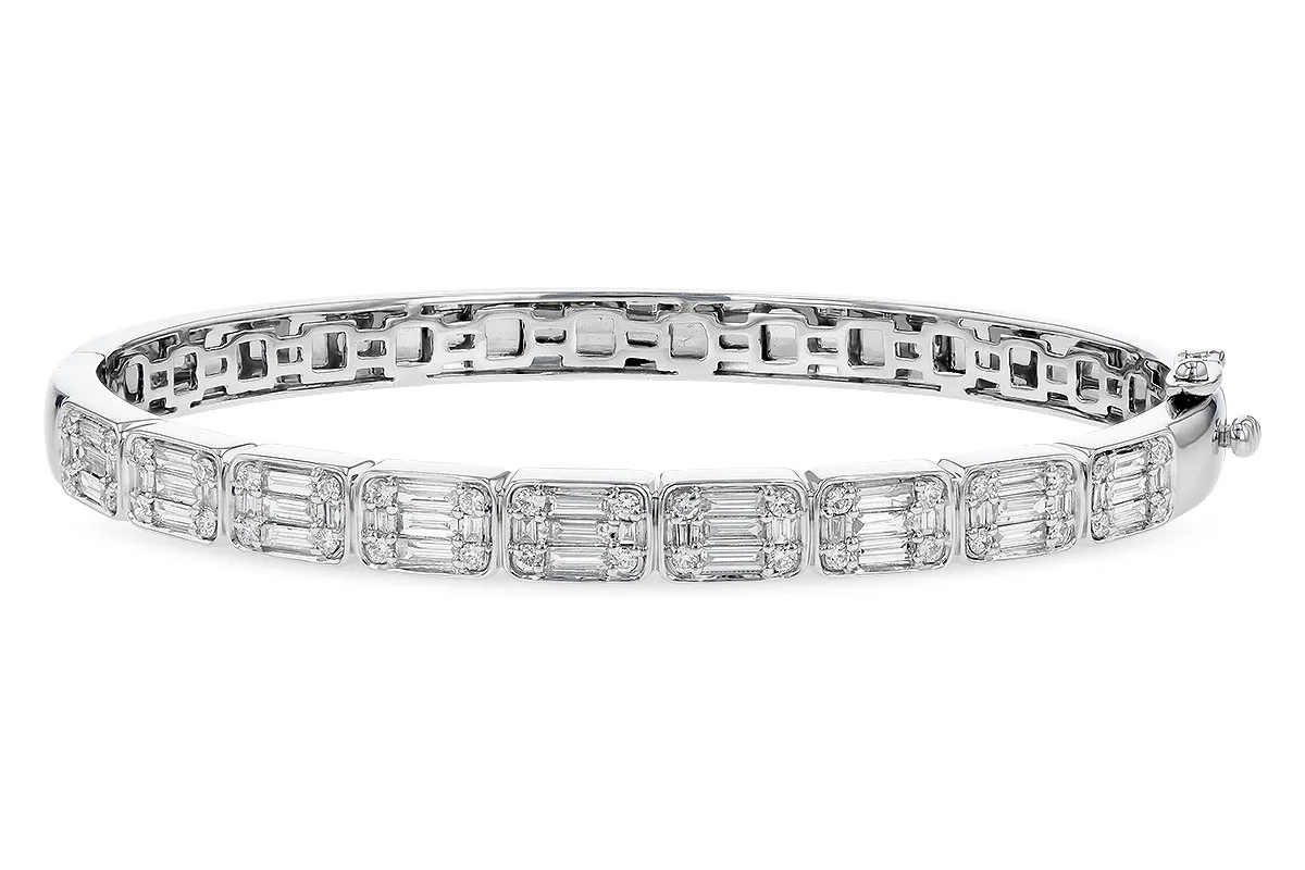 Baguette Diamond Bangle in white gold