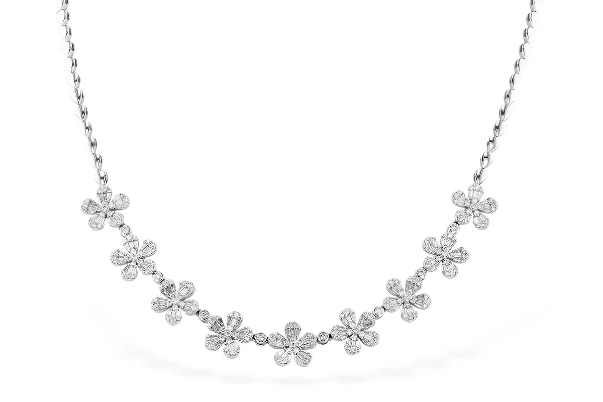 Baguette Diamond Necklace in white gold