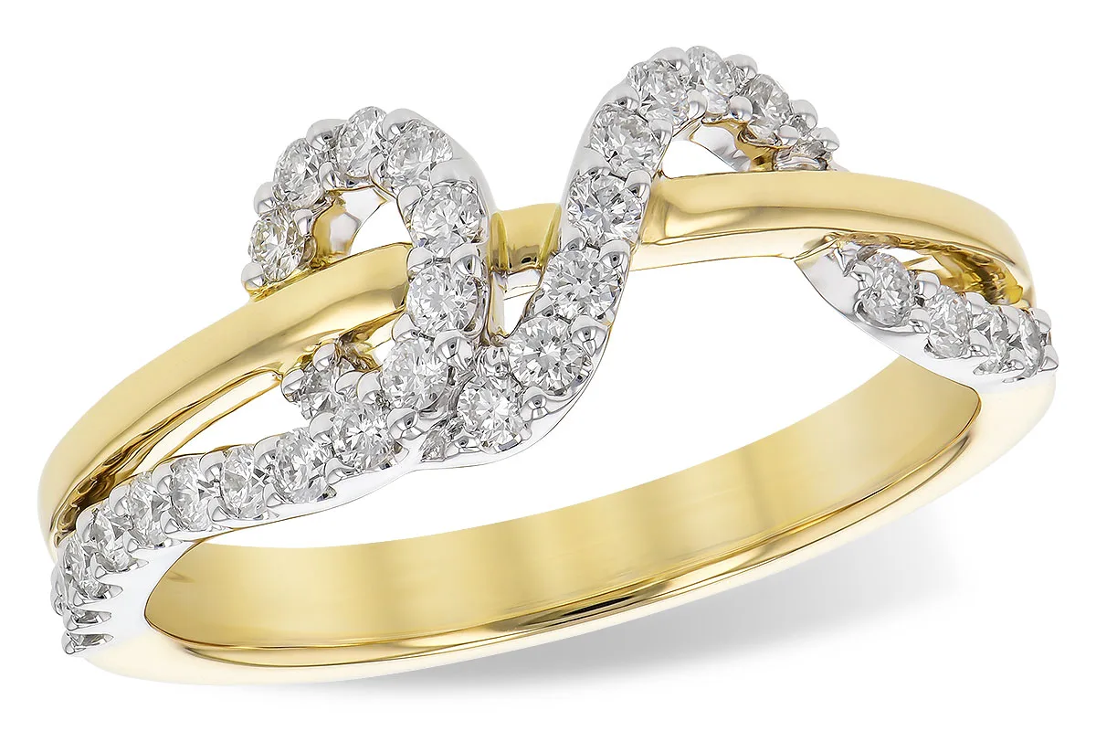 Diamond Wedding Band in yellow & white