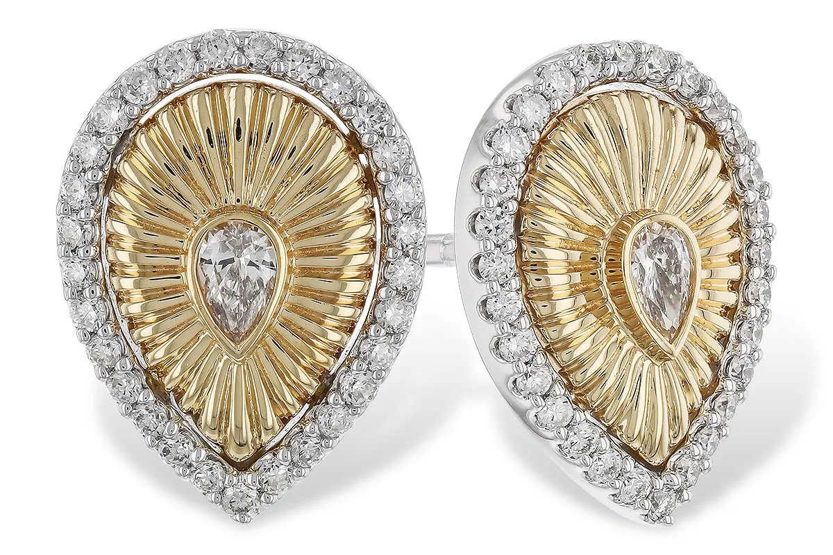 Diamond Earrings in yellow & white