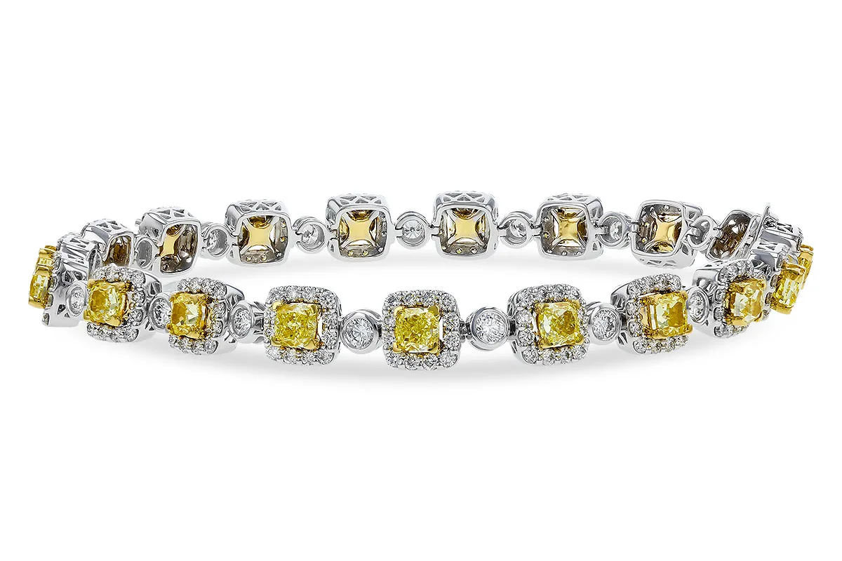 Diamond Fancy Bracelet in yellow & white