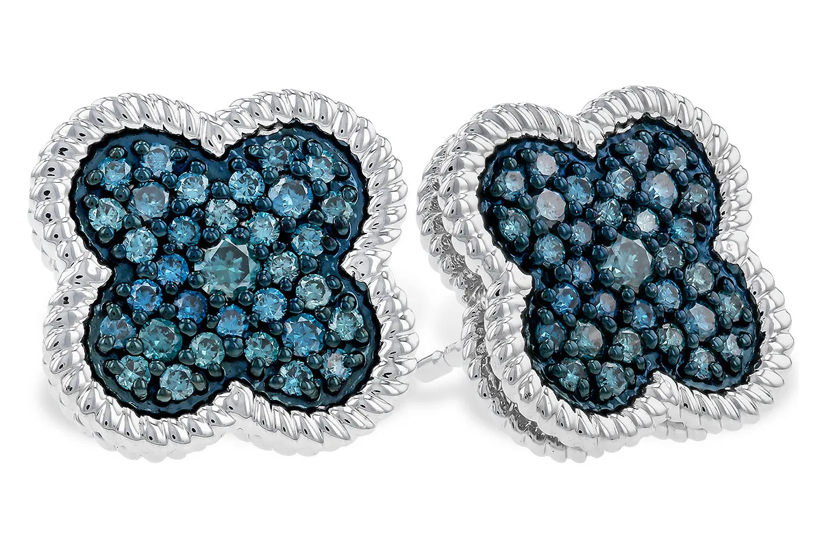 Blue Diamond Earrings in white gold