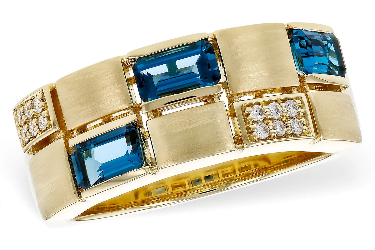 London Blue Topaz Ring in yellow gold