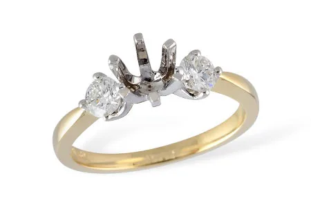 Diamond Semi-Mount Engagement Ring in yellow gold