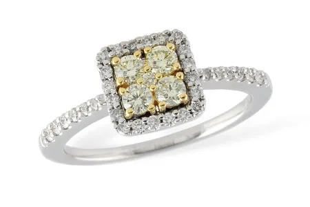 Diamond & Yellow Diamond Ring in two-tone (reversed)
