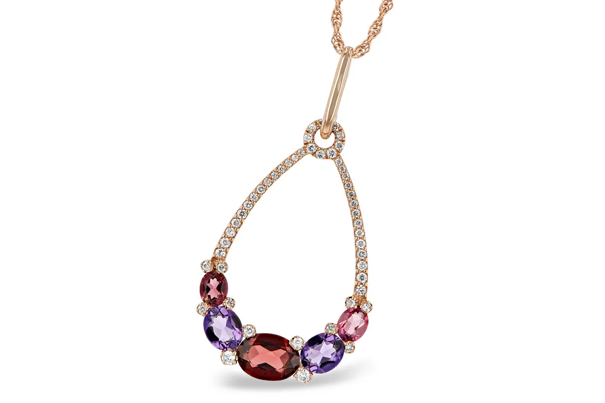 Semi-Precious Stone Necklace in rose gold