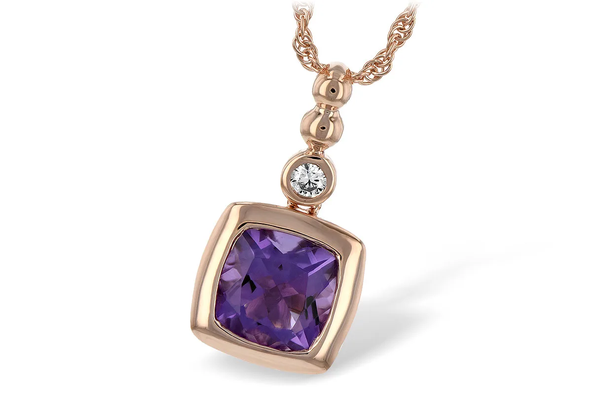 Amethyst Necklace in rose gold