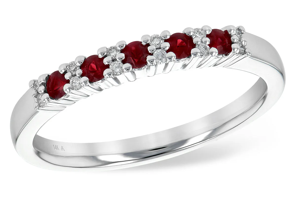 Ruby Wedding Band in white gold