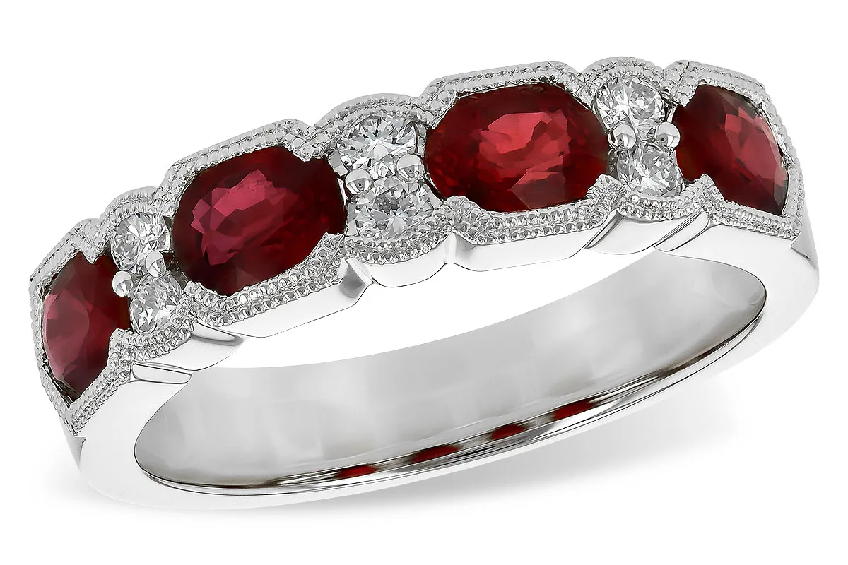 Ruby Wedding Band in white gold