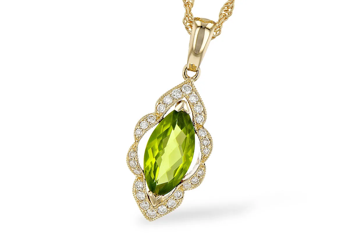 Peridot Necklace in yellow gold