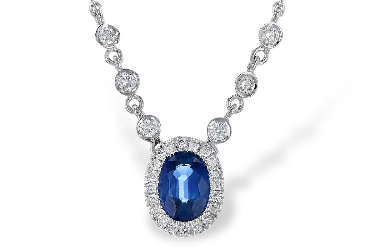 Sapphire Necklace in white gold