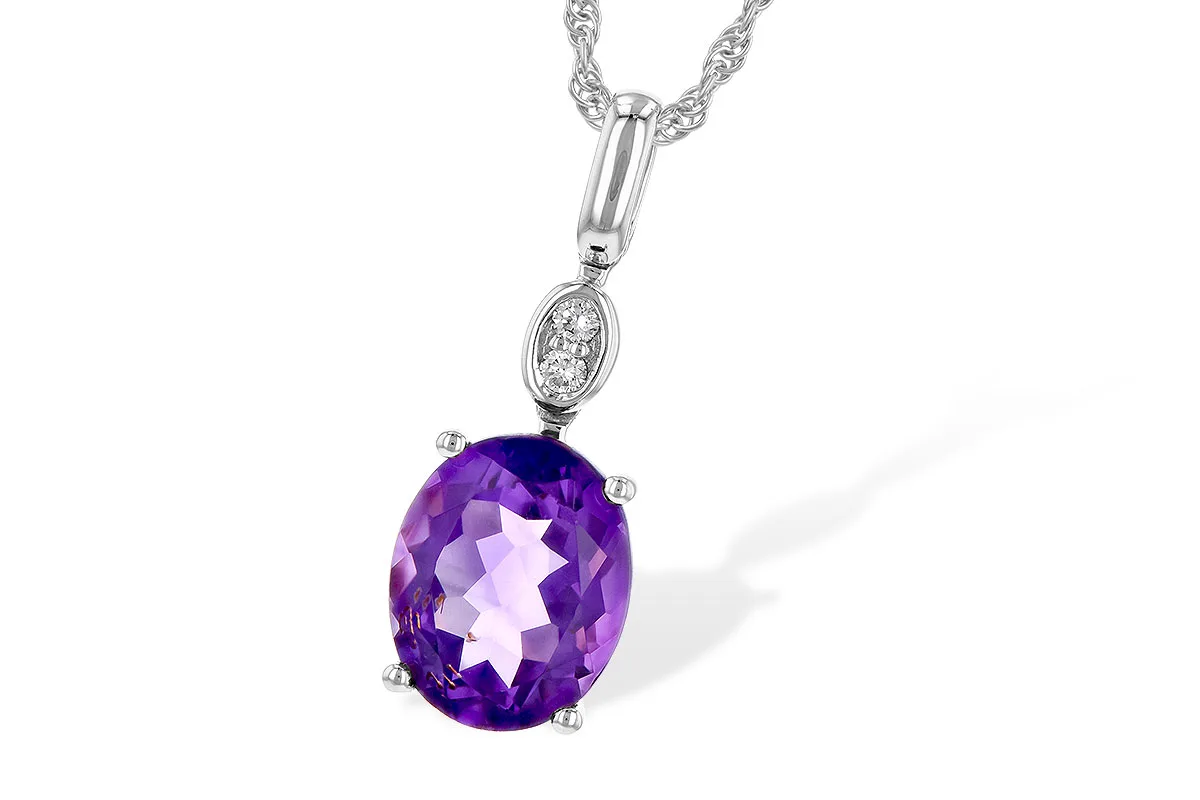 Amethyst Necklace in white gold