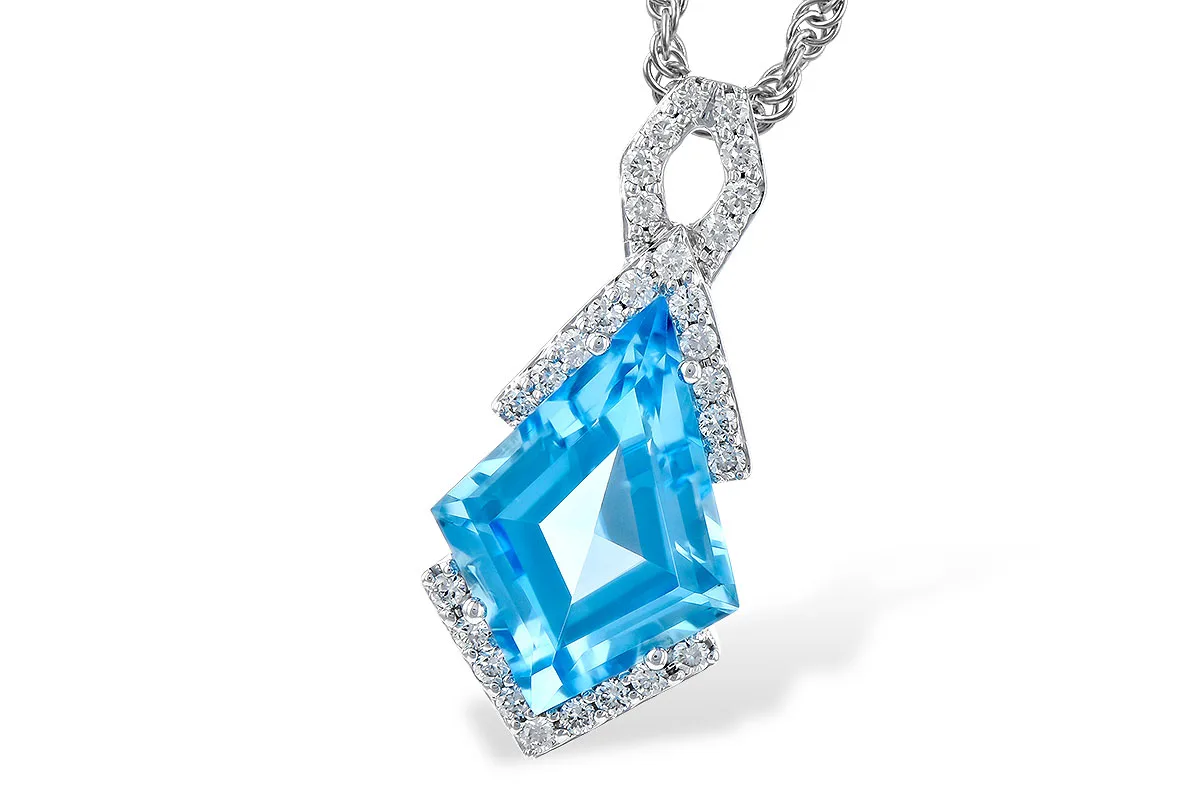Blue Topaz Necklace in white gold