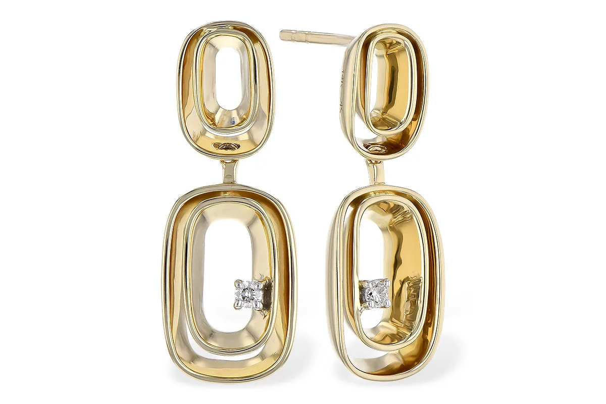 Diamond Earrings in yellow & white