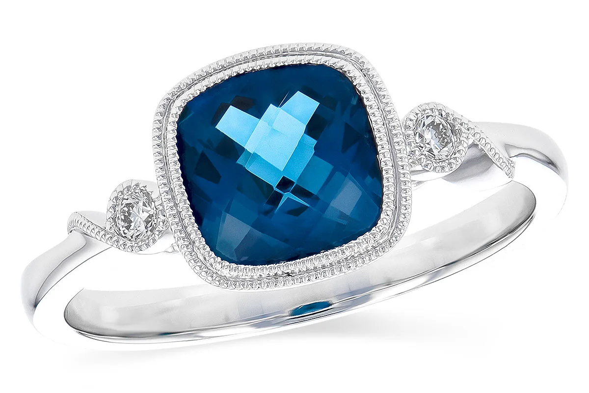 London Blue Topaz Ring in white gold