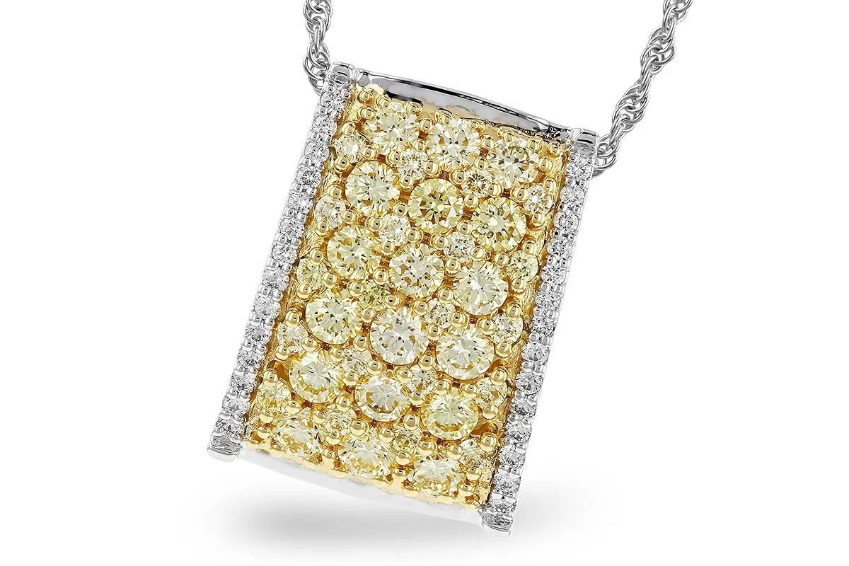 Yellow Diamond Necklace in yellow & white