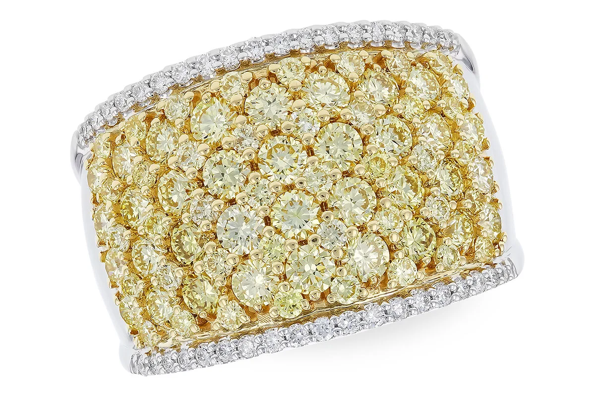 Diamond Wedding Band in yellow & white