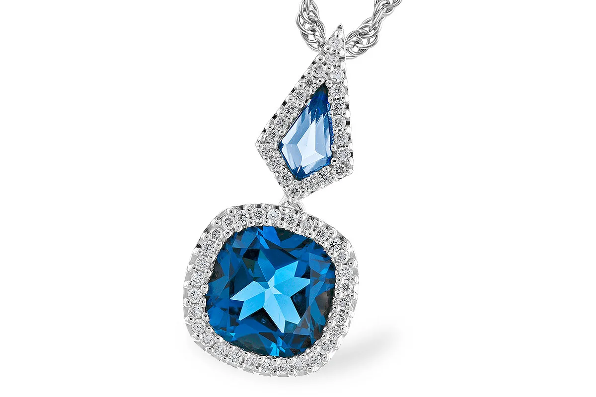 London Blue Topaz Necklace in white gold