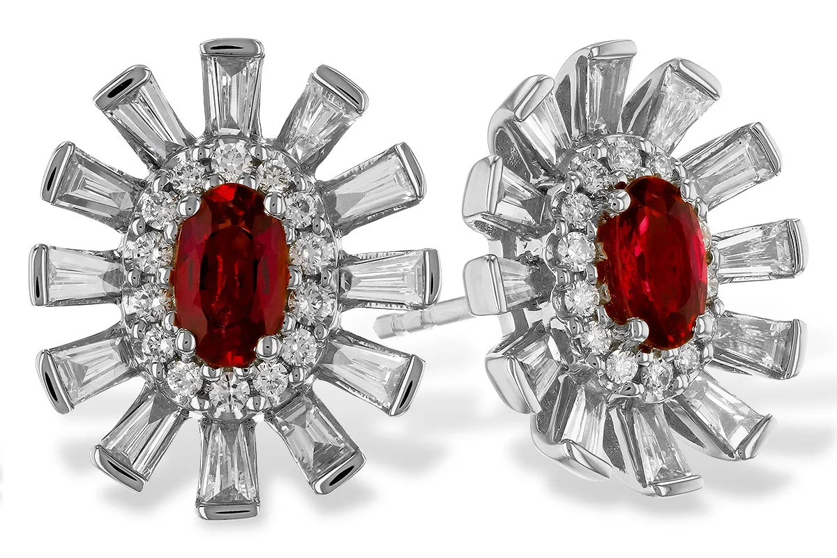 Ruby Earrings in white gold