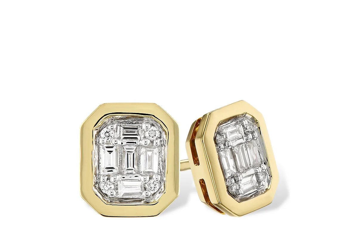 Diamond Earrings in yellow gold