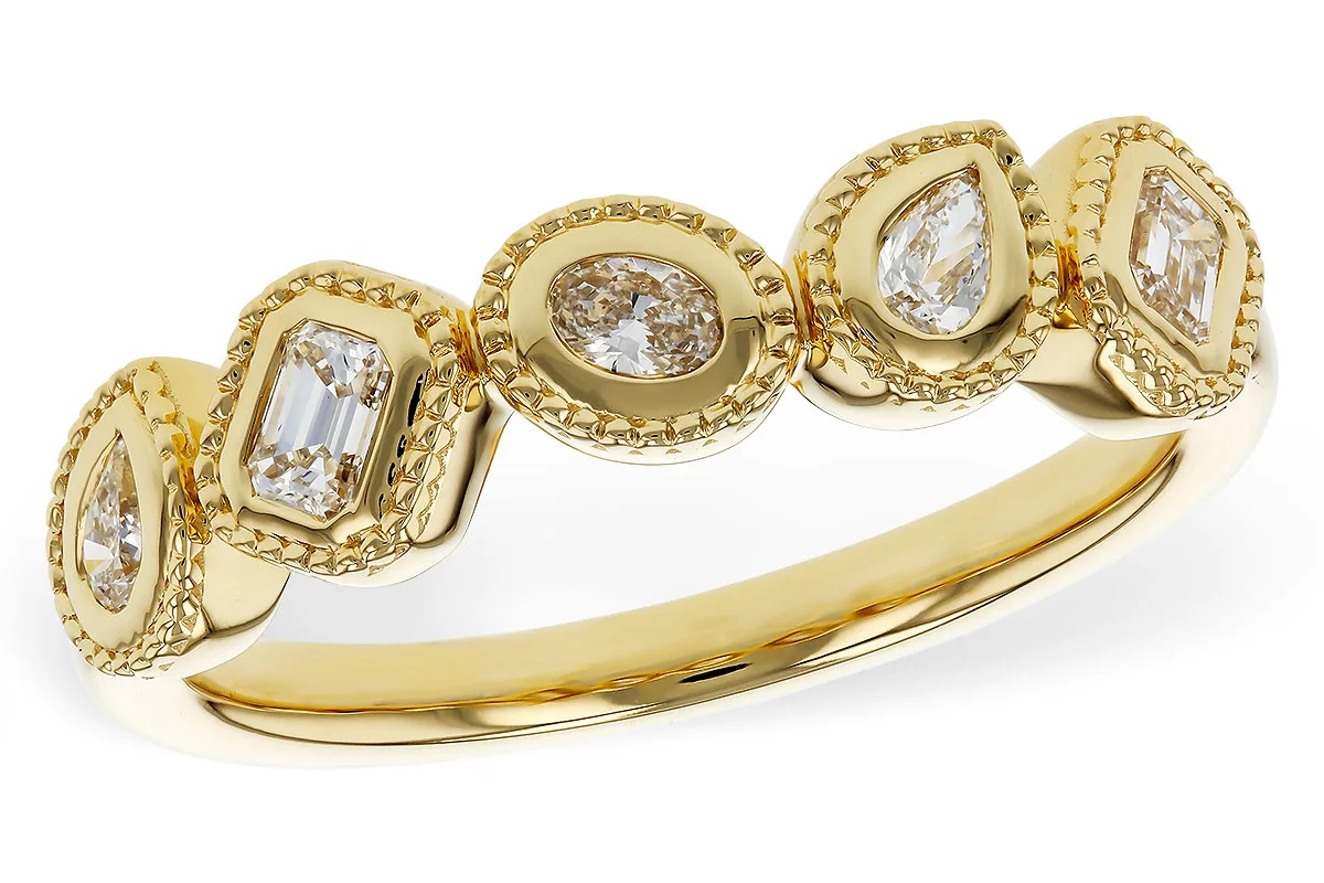 Fancy-Cut Diamond Wedding Band in yellow gold