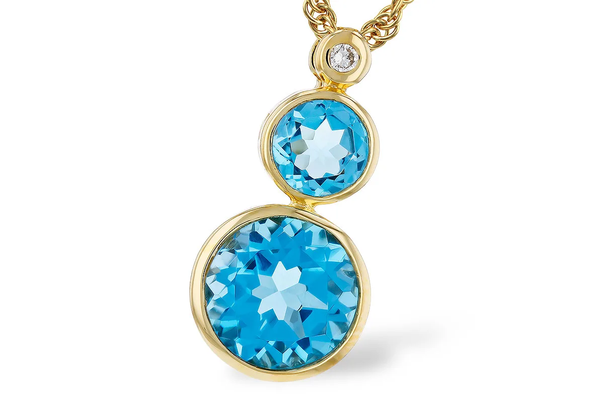 Blue Topaz Necklace in yellow gold