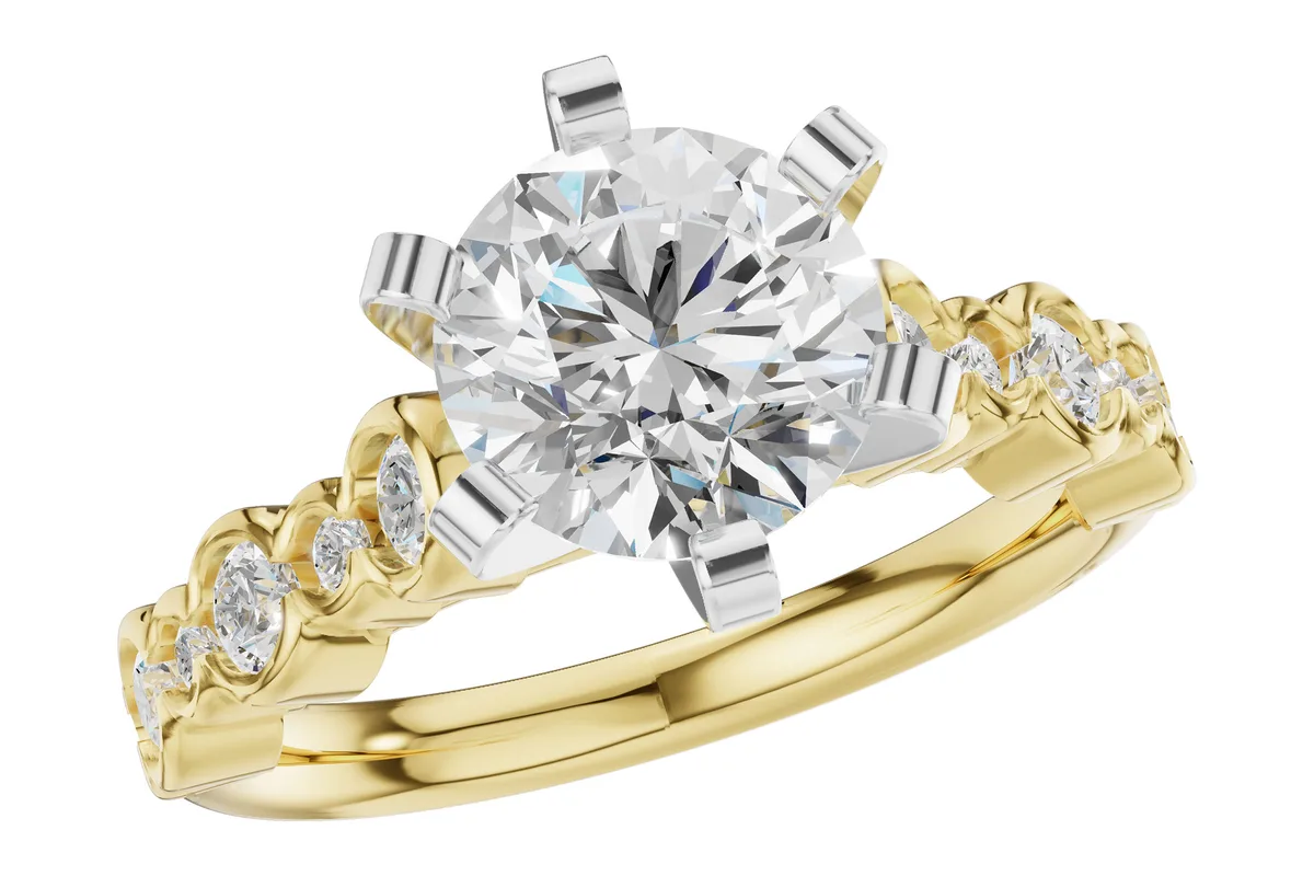 Diamond Semi-Mount Engagement Ring in yellow gold