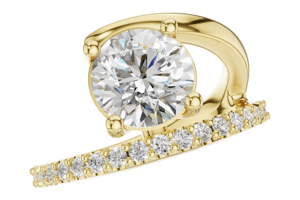 Diamond Semi-Mount Ring in yellow gold